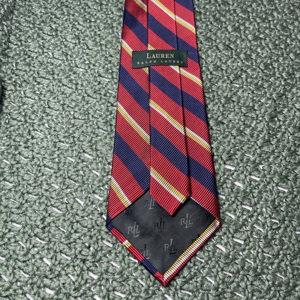 Lauren Ralph Lauren Men’s Neck Tie Silk / Cotton Made In USA Striped 57” X 4”